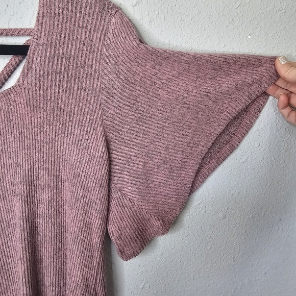 Maurices Top Womens Small Pink Shirt Ribbed Square Neck Flutter Sleeve Soft - Picture 6 of 12